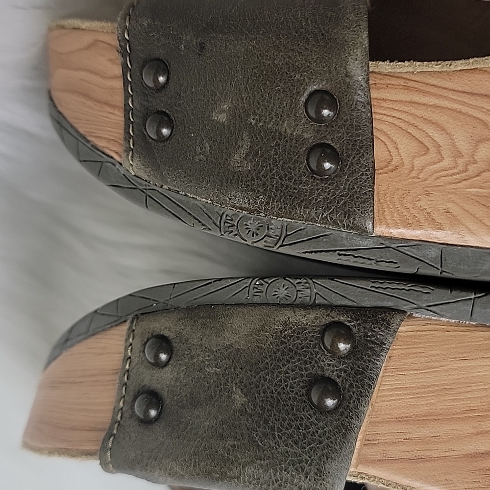 BUSSOLA Formentera Capretto Ivy Leather Comfort Wedge Chucky Boho‎ Sandals 38 - Picture 13 of 15